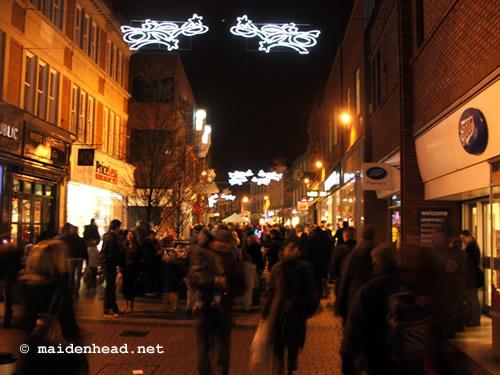 The Christmas lights in Maidenhead High Street, 2008