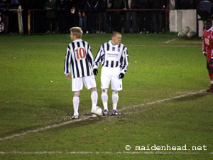 Lee Newman about to kick off